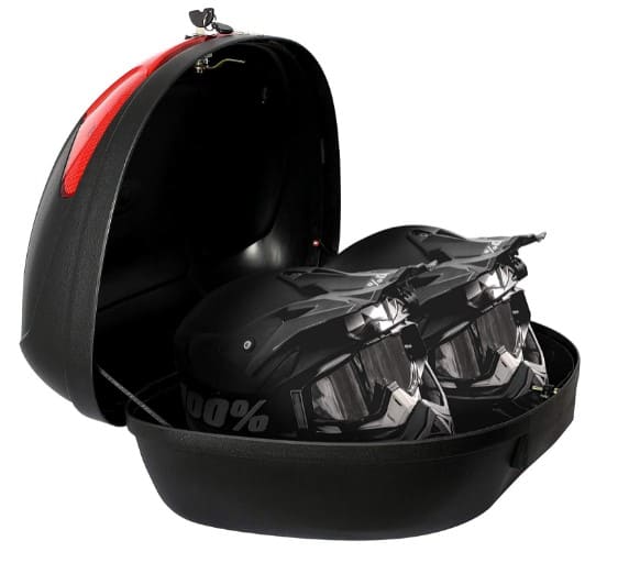 08018 Negro Universal baúl de moto scooter maleta XXL 46 L motocicleta para 2  cascos portacascos