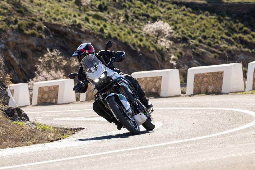 2026-on Kawasaki KLE500 hitting the mountain roads