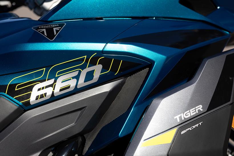 2026-on Triumph Tiger Sport 660, close up of bodywork