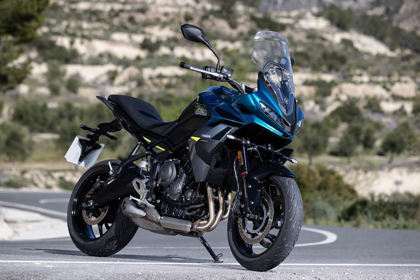 2026-on Triumph Tiger Sport 660, static roadside image on sidestand