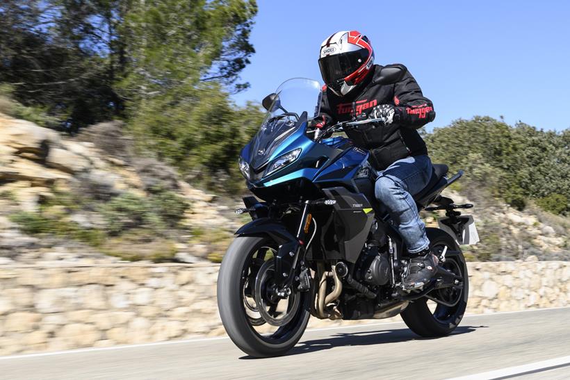 2026-on Triumph Tiger Sport 660, rolling image on the road