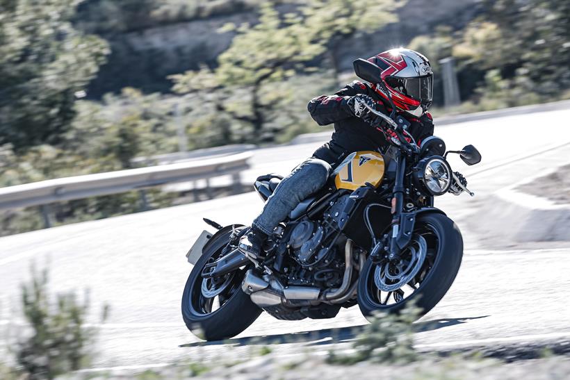 2026 Triumph Trident 660, riding on a twisty road