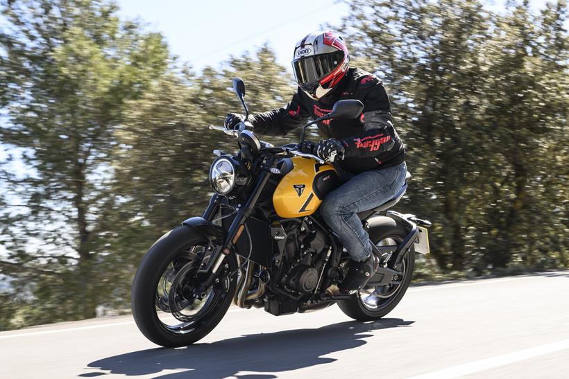 2026 Triumph Trident 660, rolling image on the road