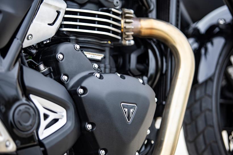 2026-on Triumph Tracker 400, close up of engine