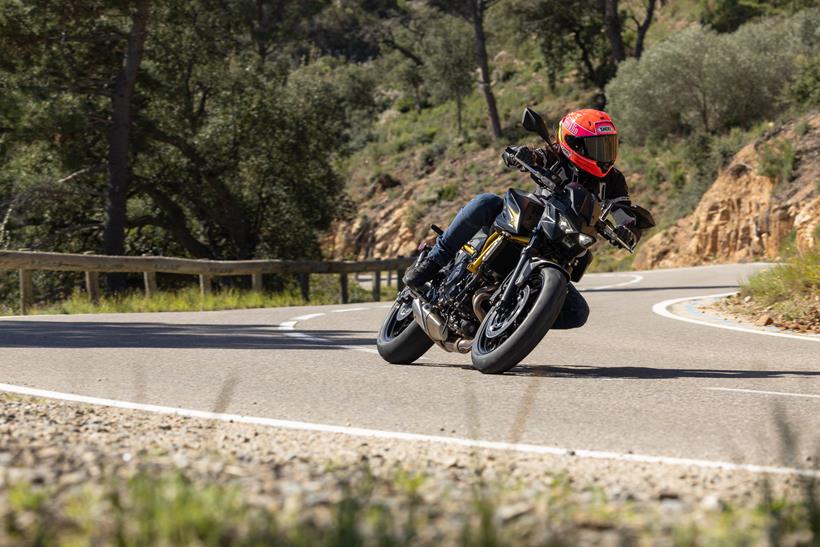 2026-on Kawasaki Z650S exiting a corner