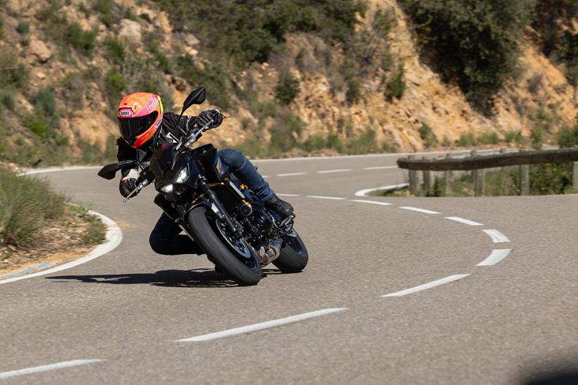 2026-on Kawasaki Z650S leaning into a corner