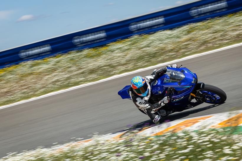 2026-on Yamaha R7 on track and in blue colourway