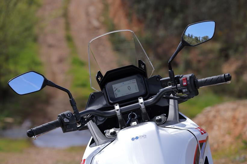 2026-on Honda XL750 Transalp E-Clutch view from the riding position