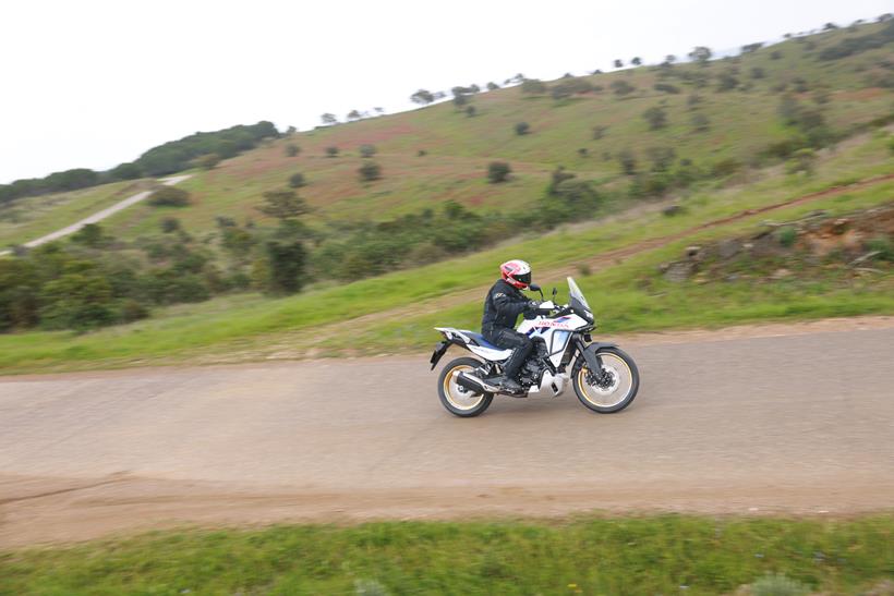 2026-on Honda XL750 Transalp E-Clutch touring on the road