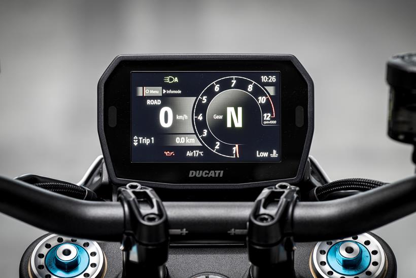 2026-on Ducati Hypermotard V2 close up picture of the dash