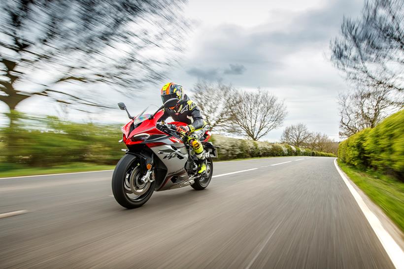 2026-on QJMotor SRK 921 RR riding along the road