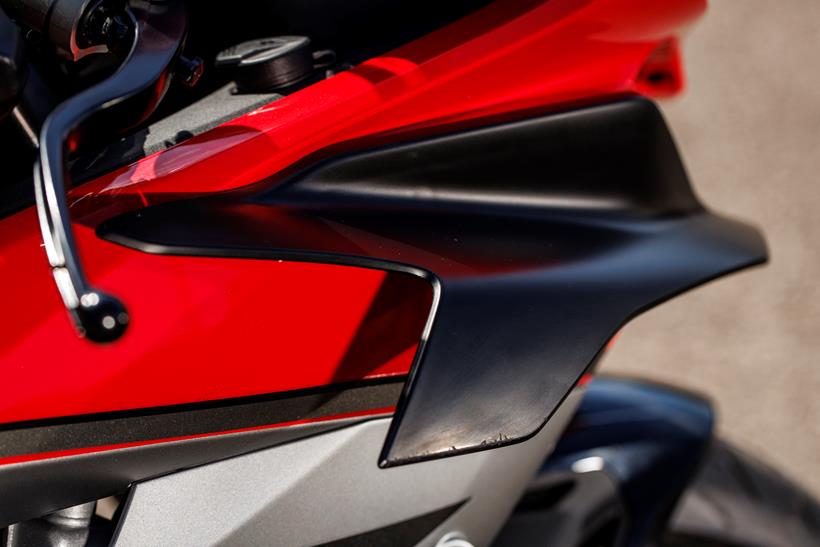 2026-on QJMotor SRK 921 RR close up of the aero wings
