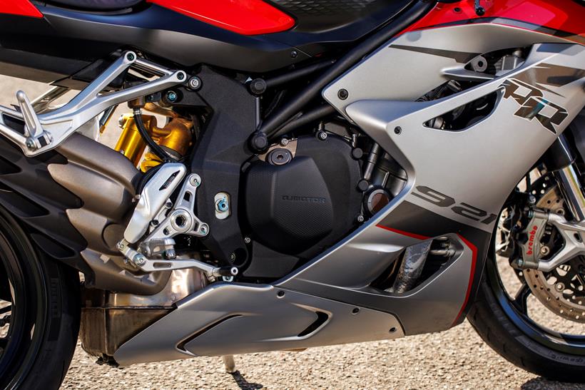 2026-on QJMotor SRK 921 RR detailed static shot of the engine