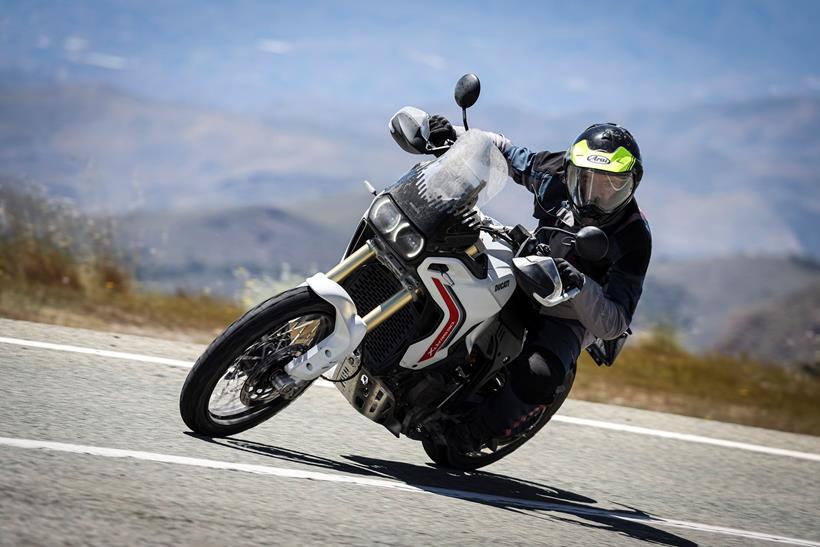 2026-on Ducati DesertX riding on the road