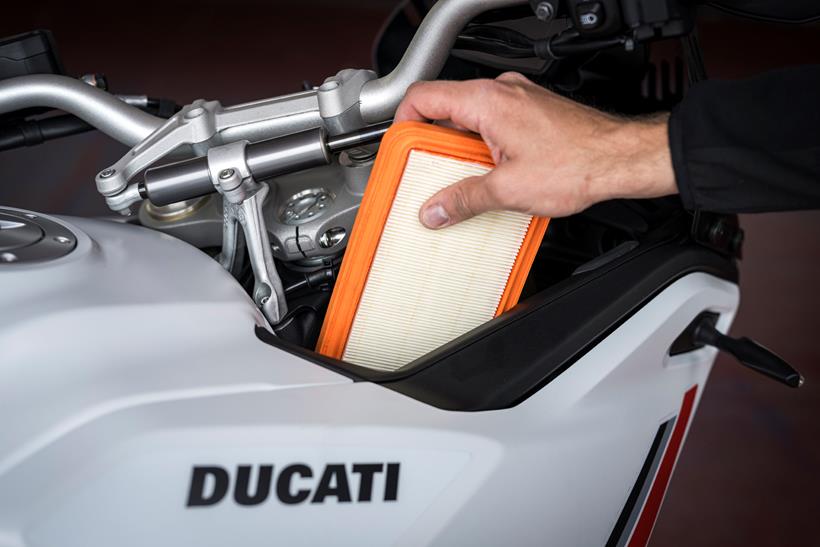 2026-on Ducati DesertX air filter access