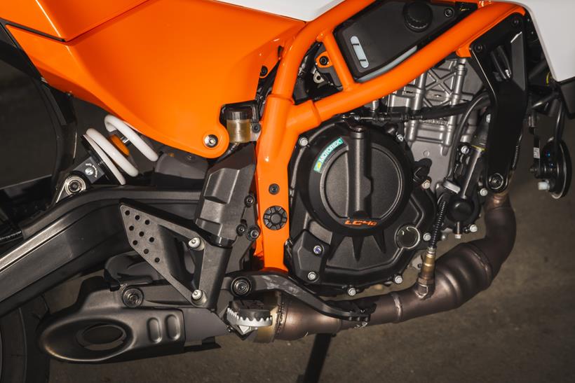 KTM 390 SMC-R, close up of 399cc engine
