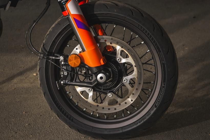 KTM 390 SMC-R, close up of front brake