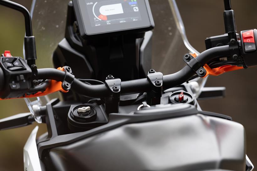 2025-on KTM 390 Adventure R close up of dash and cockpit