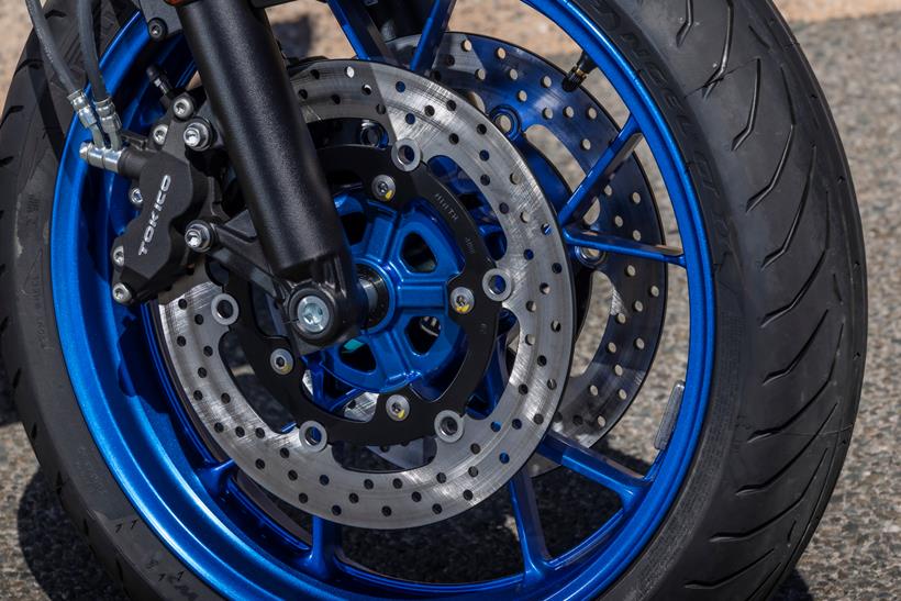 2026-on Suzuki SV-7GX front wheel and tyre detail