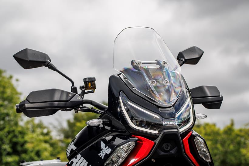 2026-on Moto Morini X-cape 1200 close up of lights and camera